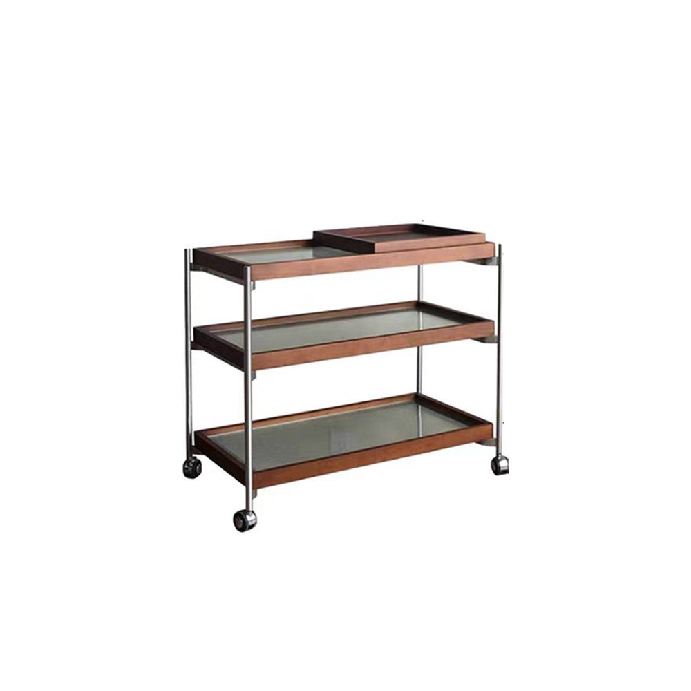 LIVARA Three-storey Casters With Swivel Rack Storage Steel Stainless Frame
