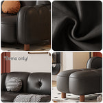 LIVARA 260cm/290cm/330cm Length Solid Wood Fabric Sofa Waxed Oil Leather Frame