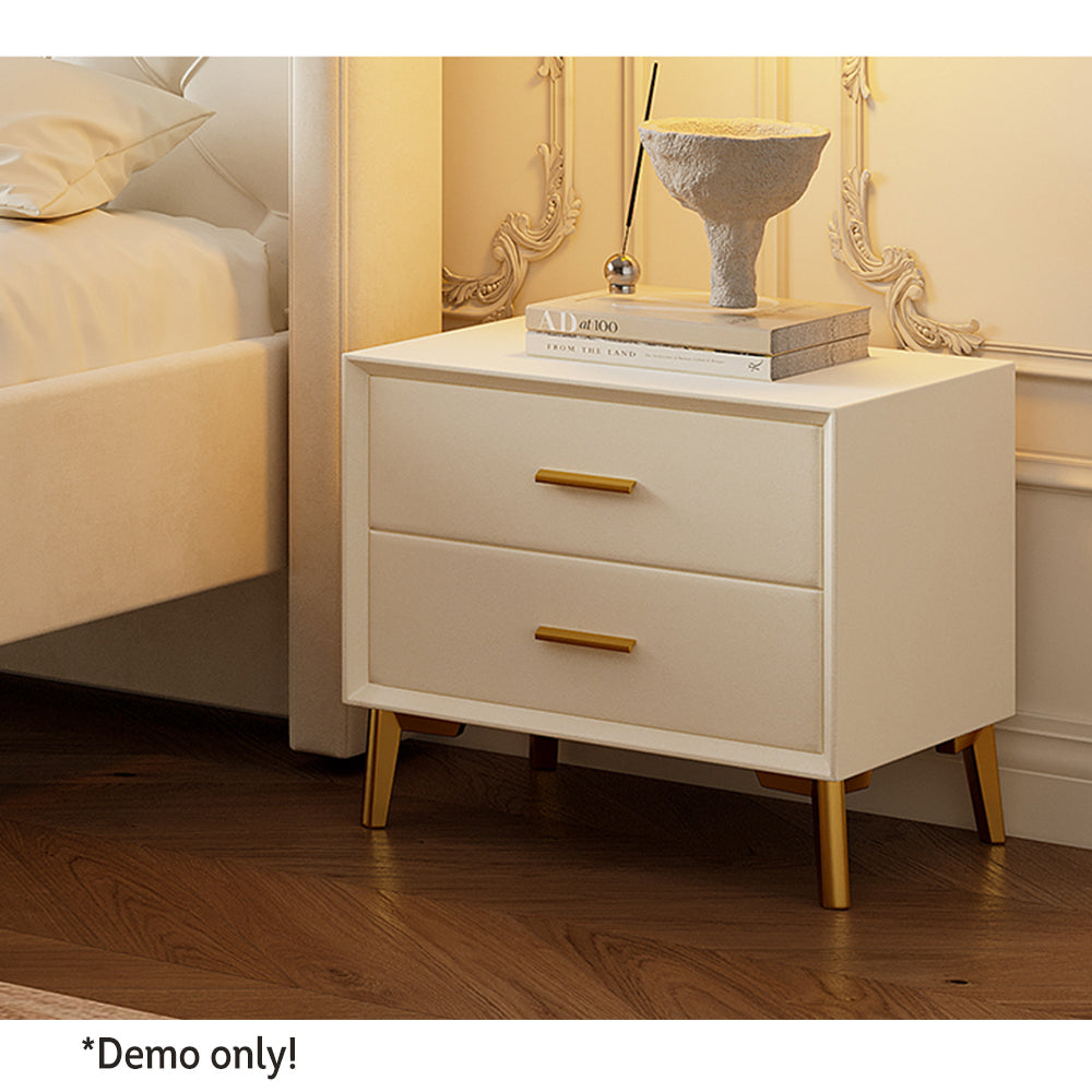 LIVARA SM1907 Velvet Two With Bedside Tables 150/180cm - Bed Fabric Beige
