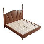 LIVARA Model-2001 Solid Wood Bed Waxed Fabric Leather 150cm/180cm Frame