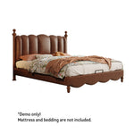 LIVARA Model-2002 Waxed Solid Fabric Bed Wood Leather 150cm/180cm Frame