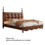 LIVARA Model-2003 Leather Wood 150cm/180cm Waxed Solid Bed Fabric Frame