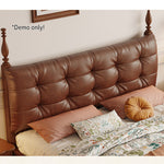 LIVARA Model-2003 Leather Wood 150cm/180cm Waxed Solid Bed Fabric Frame