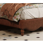 LIVARA Model-2003 Leather Wood 150cm/180cm Waxed Solid Bed Fabric Frame