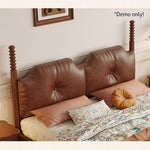 LIVARA Model-2004 150cm/180cm Bed Fabric Leather Waxed Solid Wood Frame