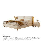 LIVARA SM803 With - Bed Two Fabric Bedside Claw Tables Leather Cat 150/180cm Beige