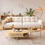 LIVARA SM811 180/210/240/280cm Fabric Sofa Corduroy Solid Frame - Wood Length Beige
