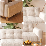 LIVARA SM811 180/210/240/280cm Fabric Sofa Corduroy Solid Frame - Wood Length Beige