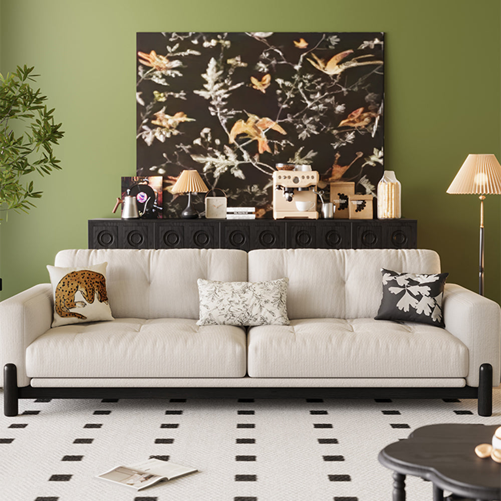 LIVARA 8112 - Pillows Throw Sofa 180-280cm Series With Vintage-style Black