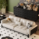 LIVARA 8112 - Pillows Throw Sofa 180-280cm Series With Vintage-style Black