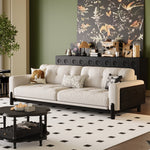 LIVARA 8112 - Pillows Throw Sofa 180-280cm Series With Vintage-style Black