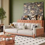 LIVARA 8113 Sofa Series 180-280cm With Vintage-style Throw Pillows