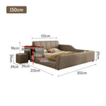 LIVARA SM901 Lengrh 120/135/150/180cm Eco-friendly With Leather Bookshelf Bed - Grey