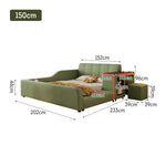 LIVARA SM901 With Lengrh Bed Bookshelf - Eco-friendly Leather 120/135/150/180cm Green