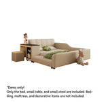 LIVARA SM901 Bed 120/135/150/180cm Leather Lengrh - With Eco-friendly Bookshelf Beige