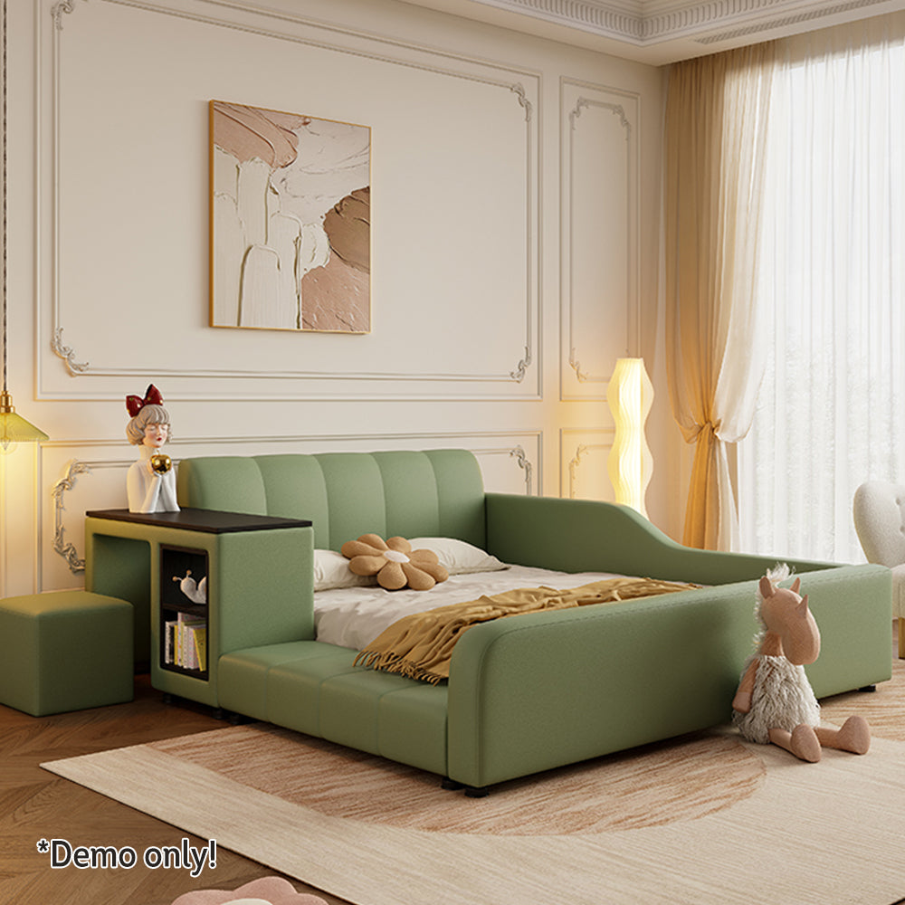 LIVARA SM901 With Lengrh Bed Bookshelf - Eco-friendly Leather 120/135/150/180cm Green