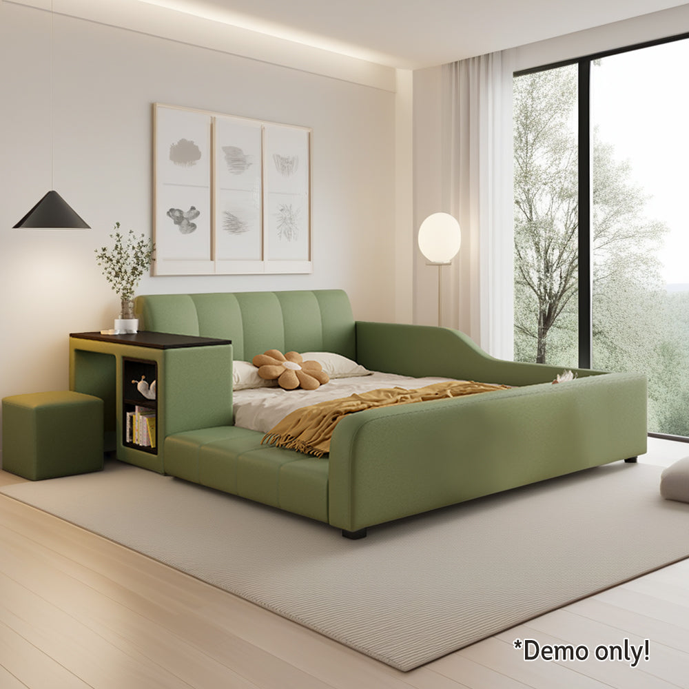 LIVARA SM901 With Lengrh Bed Bookshelf - Eco-friendly Leather 120/135/150/180cm Green