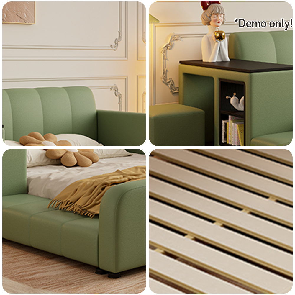 LIVARA SM901 With Lengrh Bed Bookshelf - Eco-friendly Leather 120/135/150/180cm Green