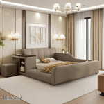 LIVARA SM901 Lengrh 120/135/150/180cm Eco-friendly With Leather Bookshelf Bed - Grey