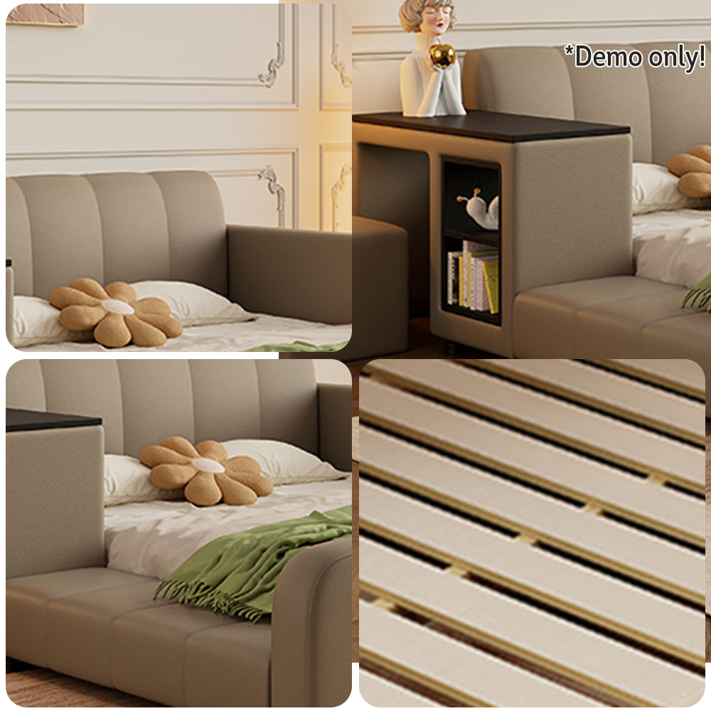 LIVARA SM901 Lengrh 120/135/150/180cm Eco-friendly With Leather Bookshelf Bed - Grey