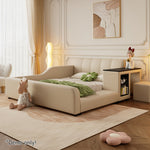 LIVARA SM901 Bed 120/135/150/180cm Leather Lengrh - With Eco-friendly Bookshelf Beige