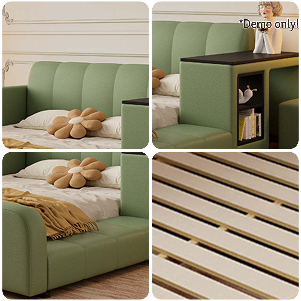LIVARA SM901 With Lengrh Bed Bookshelf - Eco-friendly Leather 120/135/150/180cm Green