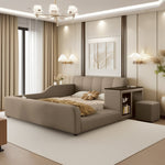 LIVARA SM901 Lengrh 120/135/150/180cm Eco-friendly With Leather Bookshelf Bed - Grey
