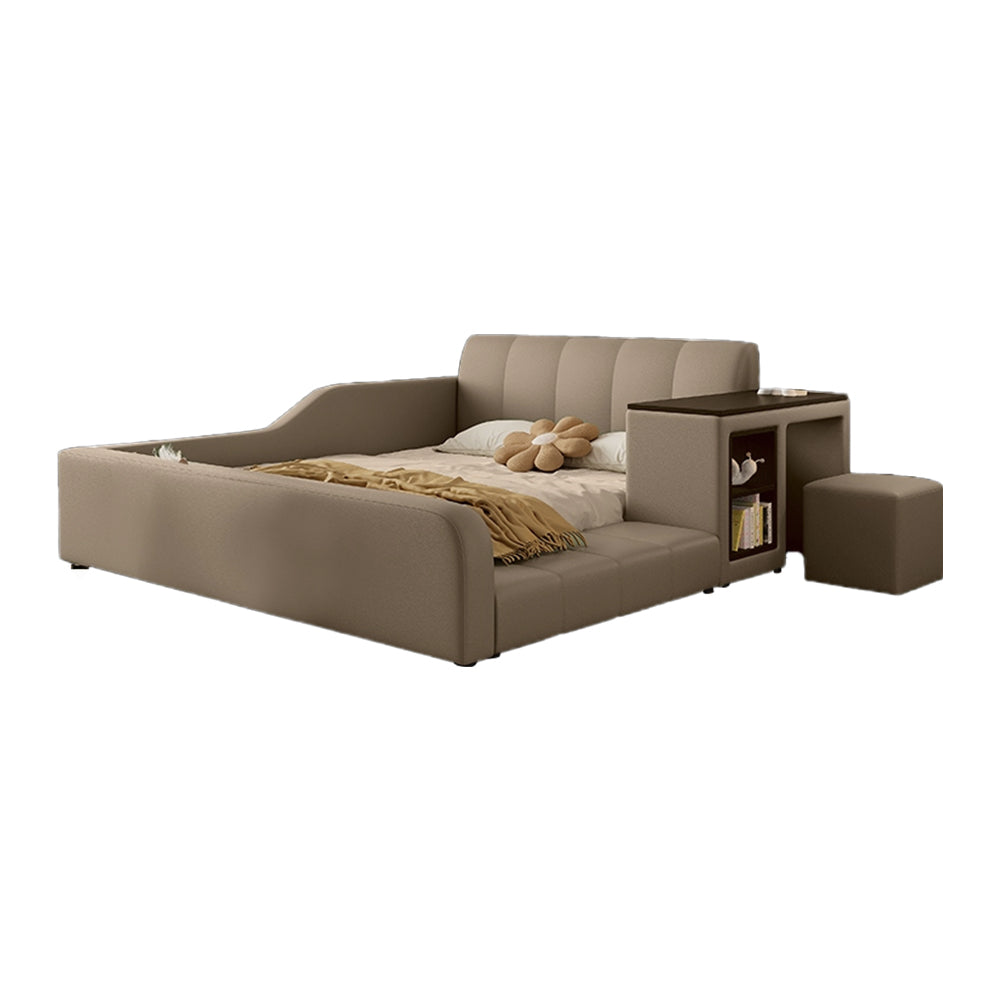LIVARA SM901 Lengrh 120/135/150/180cm Eco-friendly With Leather Bookshelf Bed - Grey