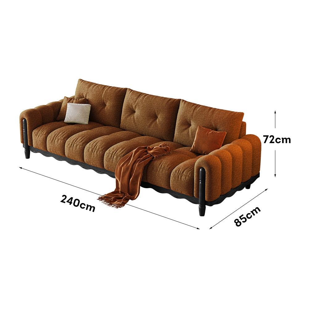 LIVARA 908 Leather Style Wax 180-280cm Oil With Vintage Sofa Throw Pillows