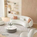 LIVARA SM908 260cm Fabric Fleece Solid - Lamb Sofa Length Frame Wood White