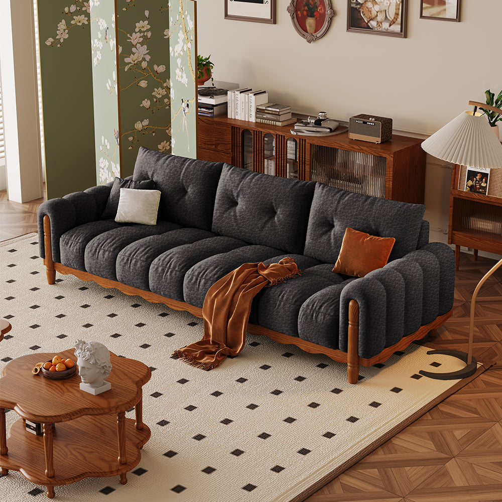 LIVARA 908 Leather Style Wax 180-280cm Oil With Vintage Sofa Throw Pillows