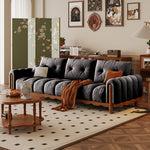 LIVARA 908 Leather Style Wax 180-280cm Oil With Vintage Sofa Throw Pillows