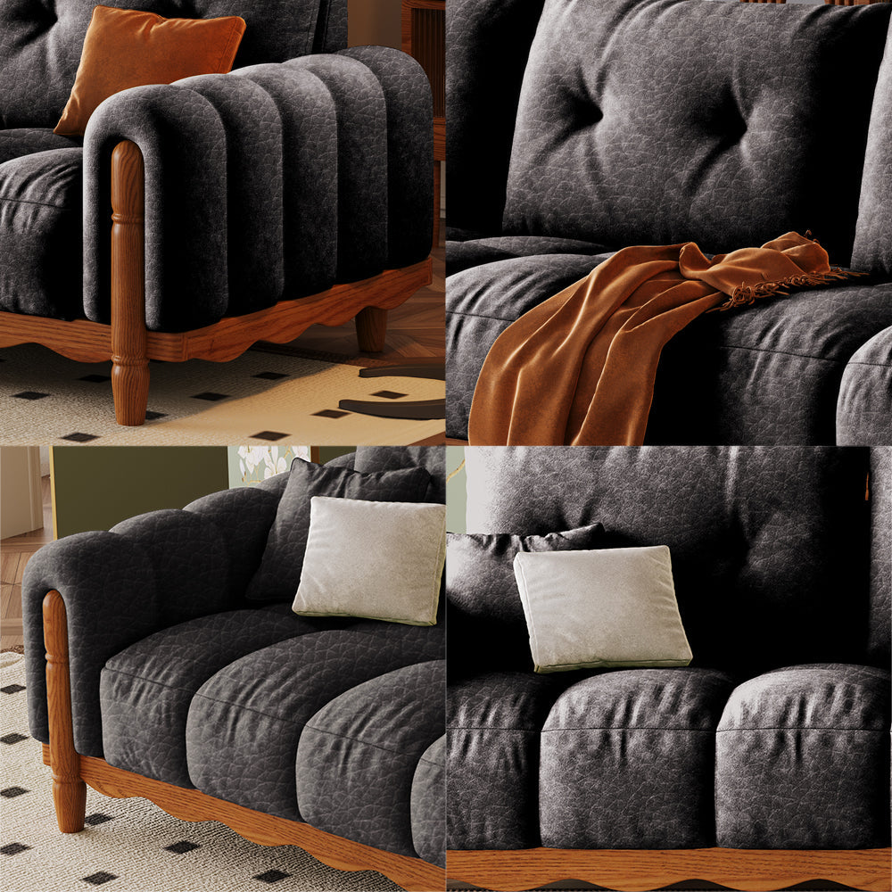 LIVARA 908 Leather Style Wax 180-280cm Oil With Vintage Sofa Throw Pillows