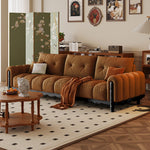 LIVARA 908 Leather Style Wax 180-280cm Oil With Vintage Sofa Throw Pillows