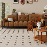 LIVARA 908 Leather Style Wax 180-280cm Oil With Vintage Sofa Throw Pillows