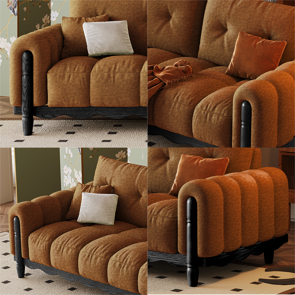 LIVARA 908 Leather Style Wax 180-280cm Oil With Vintage Sofa Throw Pillows