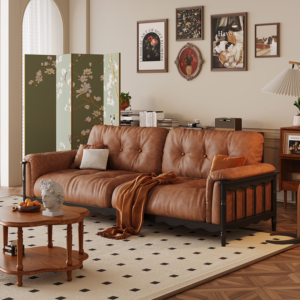LIVARA 909 Wax With Vintage Sofa 180-280cm Style Leather Oil Cushions