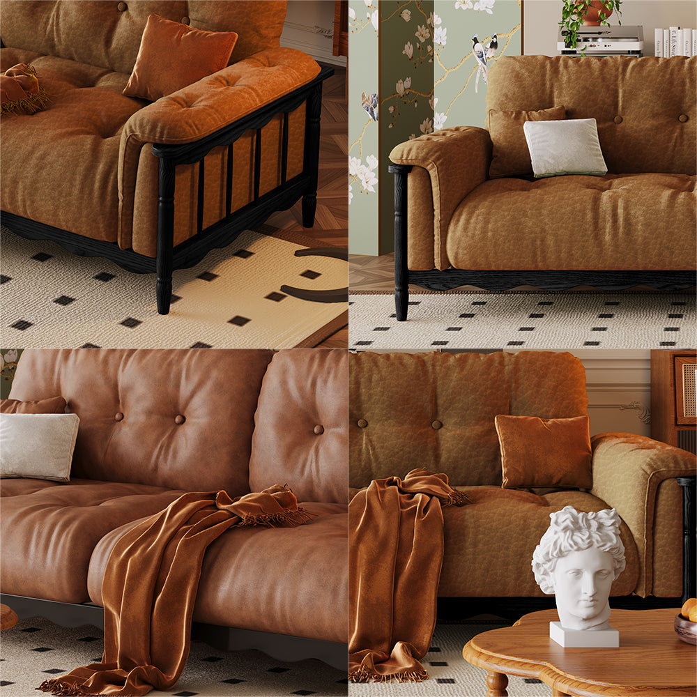 LIVARA 909 Wax With Vintage Sofa 180-280cm Style Leather Oil Cushions