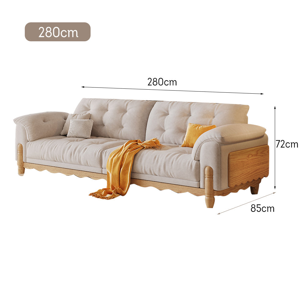 LIVARA 910 Sofa Solid Fabric Length 180/210/240/280cm Velvet Wood Frame