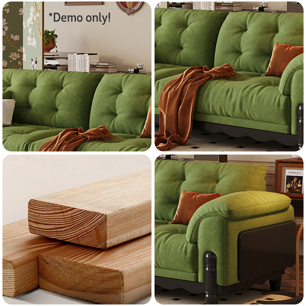 LIVARA 910 Sofa Solid Fabric Length 180/210/240/280cm Velvet Wood Frame
