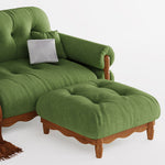LIVARA 918 Style Vintage Sofa 180-280cm With Velvet Throw Pillows