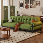 LIVARA 918 Style Vintage Sofa 180-280cm With Velvet Throw Pillows