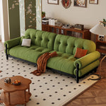 LIVARA 918 Style Vintage Sofa 180-280cm With Velvet Throw Pillows