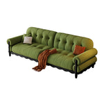 LIVARA 918 Style Vintage Sofa 180-280cm With Velvet Throw Pillows