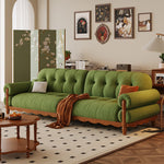 LIVARA 918 Style Vintage Sofa 180-280cm With Velvet Throw Pillows
