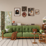 LIVARA 918 Style Vintage Sofa 180-280cm With Velvet Throw Pillows
