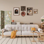 LIVARA 918 Style Vintage Sofa 180-280cm With Velvet Throw Pillows