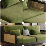 LIVARA 180cm/210cm/240cm/280cm Bed Fabric Wood Velvet Sofa Length Solid Baby Frame