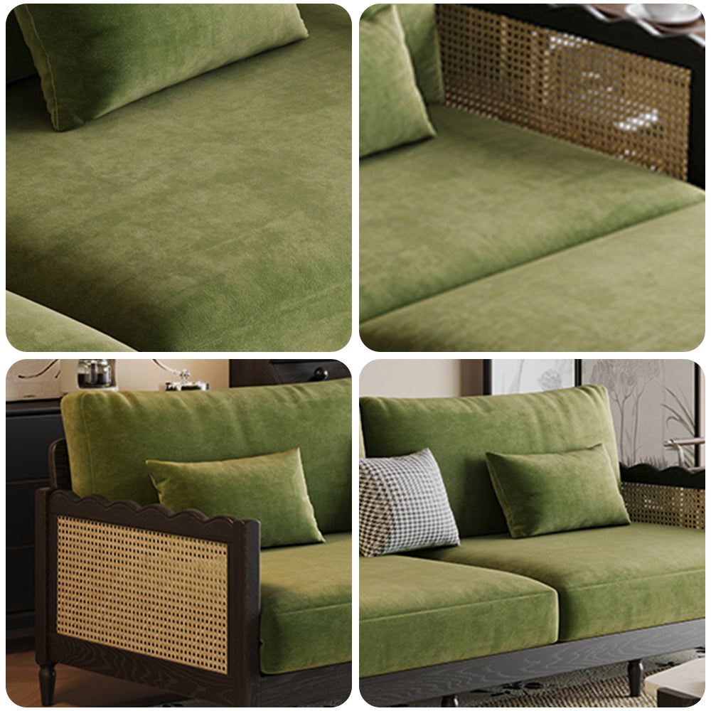 LIVARA 180cm/210cm/240cm/280cm Bed Fabric Wood Velvet Sofa Length Solid Baby Frame