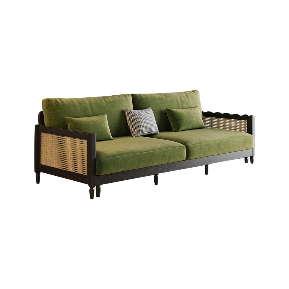 LIVARA 180cm/210cm/240cm/280cm Bed Fabric Wood Velvet Sofa Length Solid Baby Frame